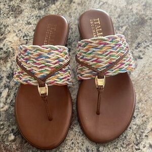 Italian shoemakers sandals size 8. Multi color